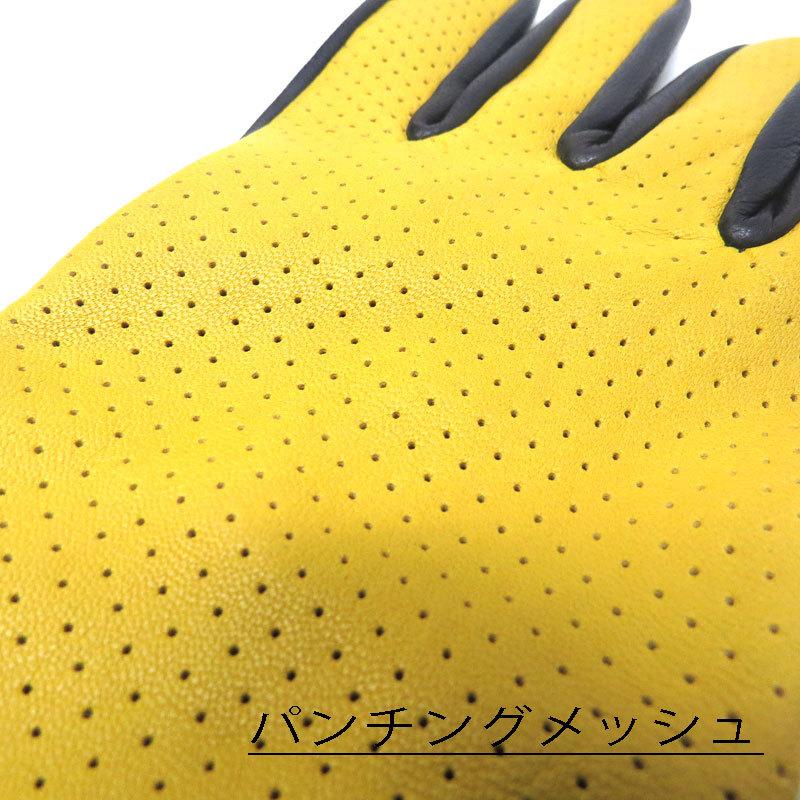 HEAVY 送料無料 在庫限り 山羊革パンチングメッシュグローブ 穴あき