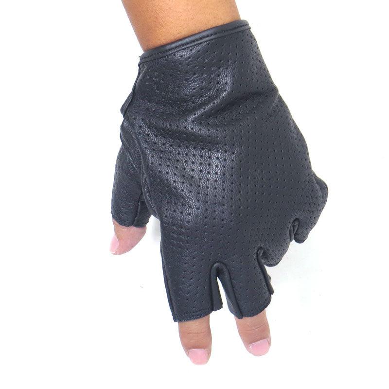 HEAVY メール便送料無料 山羊革 パンチングレザー フィンガーレス