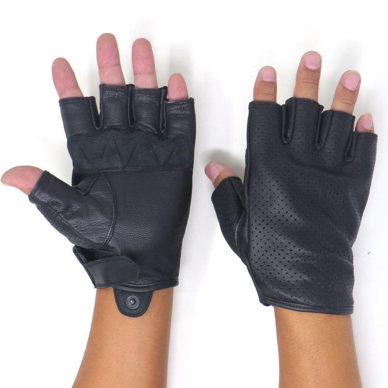 HEAVY メール便送料無料 山羊革 パンチングレザー フィンガーレス