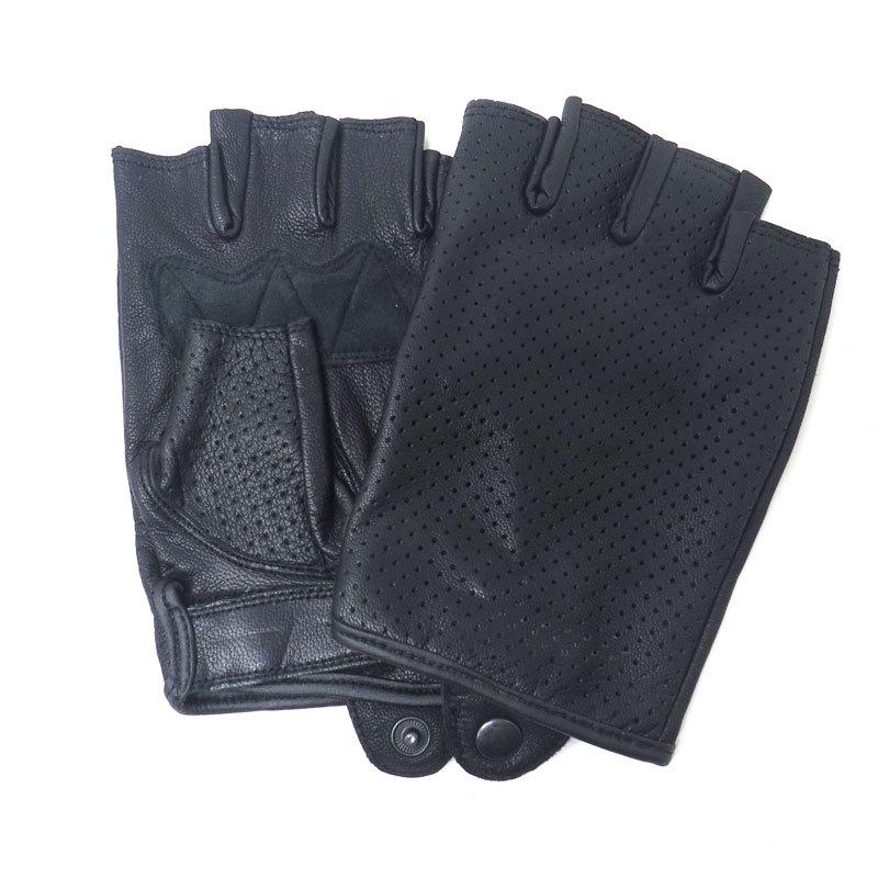 HEAVY メール便送料無料 山羊革 パンチングレザー フィンガーレス