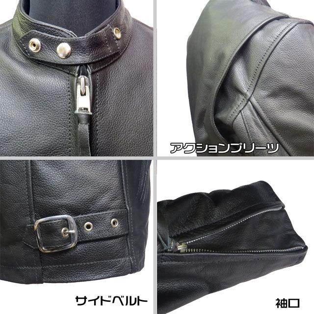 HEAVY レザー　本革　シングルライダース　XL 【新品未使用】 HEAVY 送料無料 ソフトバッファローシングルライダースジャケット 革