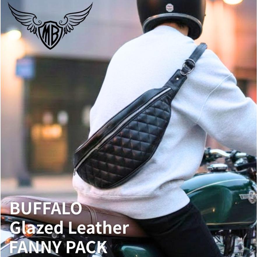 モトブルーズオリジナル バッファロー グレーズレザーファニーパック
