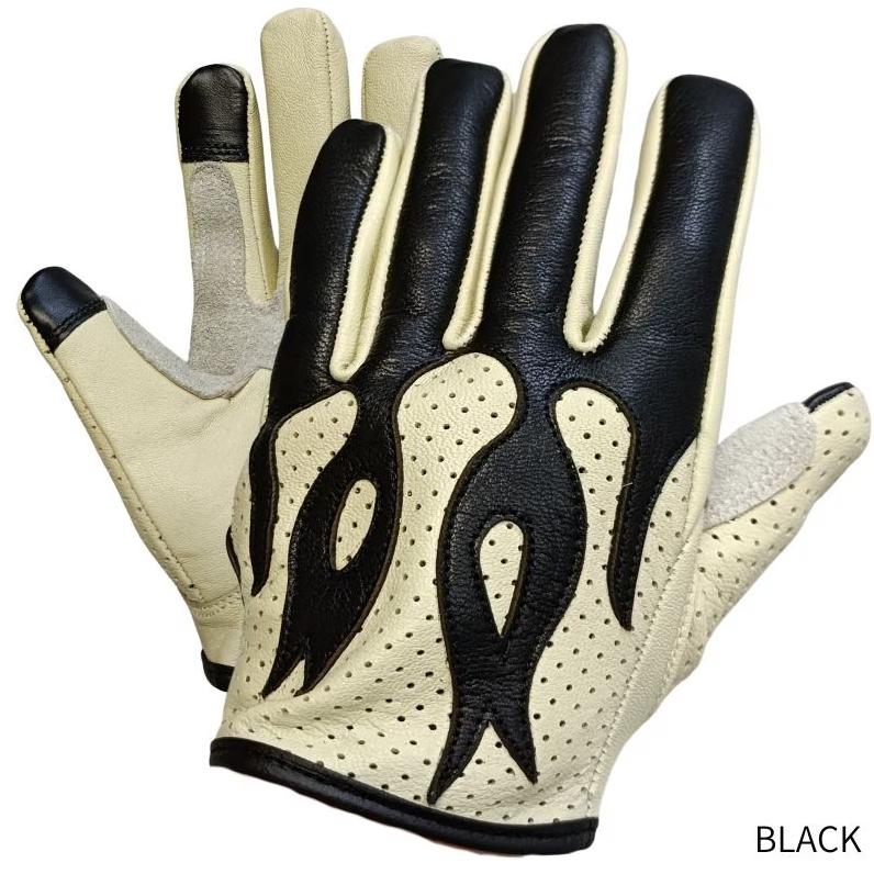 HEAVY MOTOBLUEZ 山羊革 パンチングメッシュ グローブ ショートリスト