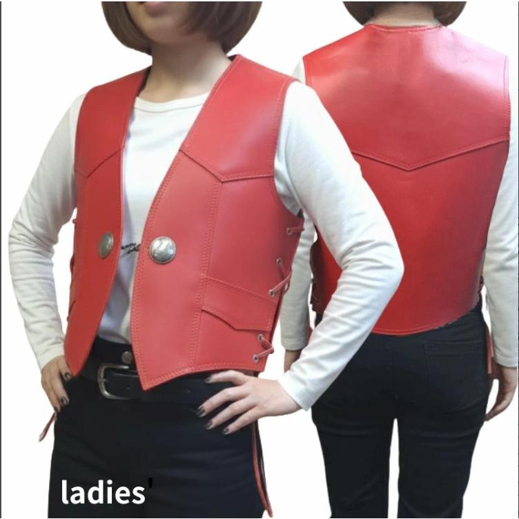 HEAVY MOTOBLUEZ サイドレースレザーベスト Ladies「ブラック」MB