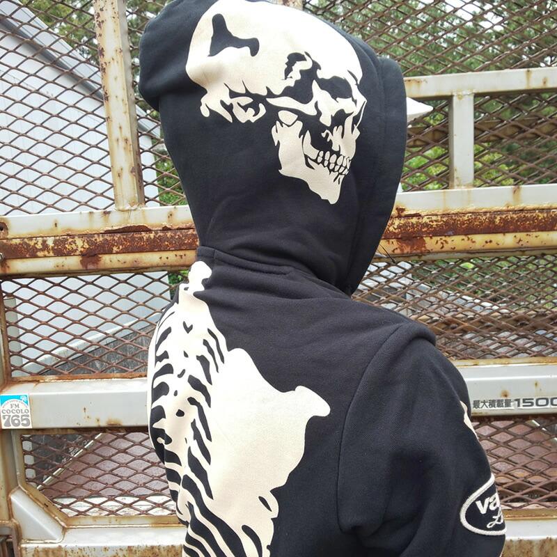 VANSON（バンソン） 裏毛F/Zパーカー メンズ スカル ボーン ドクロ