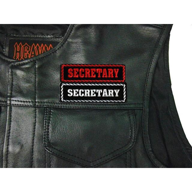 Hot Leathers】 MC役職パッチ 《SECRETARY/書記・幹事》 刺繍パッチ 4