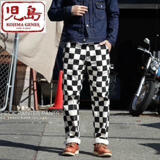 児島ジーンズ ブロックチェック ペインターパンツ チェッカー ワーク