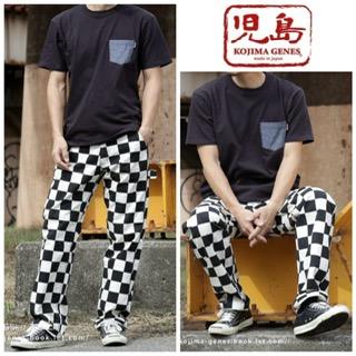 児島ジーンズ ブロックチェック ペインターパンツ チェッカー ワーク