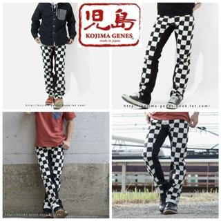 児島ジーンズ ブロックチェック モンキーコンボパンツ 切替ボトム