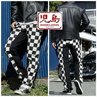 児島ジーンズ ブロックチェック モンキーコンボパンツ 切替ボトム