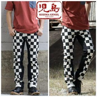 児島ジーンズ ブロックチェック モンキーコンボパンツ 切替ボトム