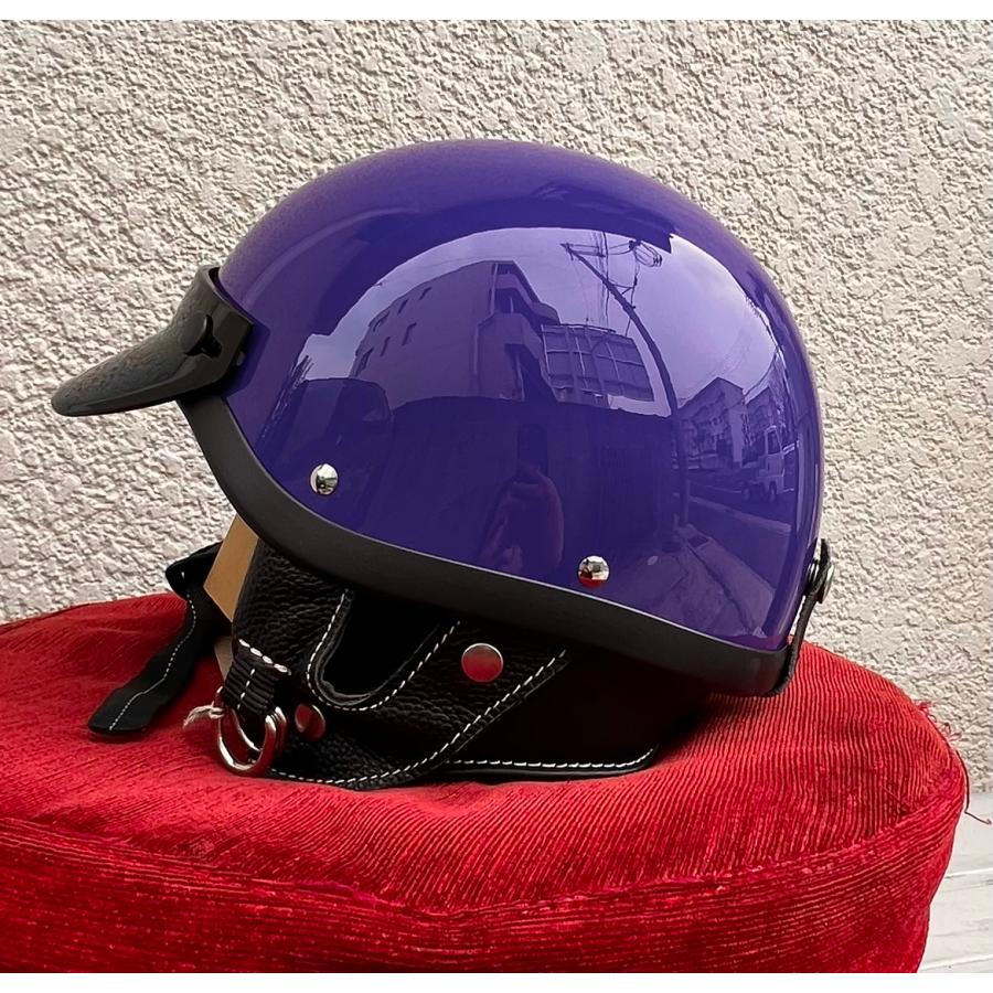 ヘルメット ビートル ショーティ4 パンジー パープル 紫 レアカラー カッコイイ モトブル宝塚　コラボカラー　OCEAN BEETLE  SHORTY4 HALF HELMET　sh-pa｜motobluez-store｜04