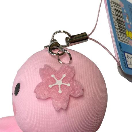 ピンク×パープルの桜ストラップ 幸せの黄色いてるぼう ストラップ 日本のさくらストラップ ピンク 桜