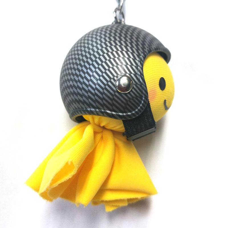 てるぼう＆ヘルメットキーホルダーセット『カーボン』 雨 梅雨