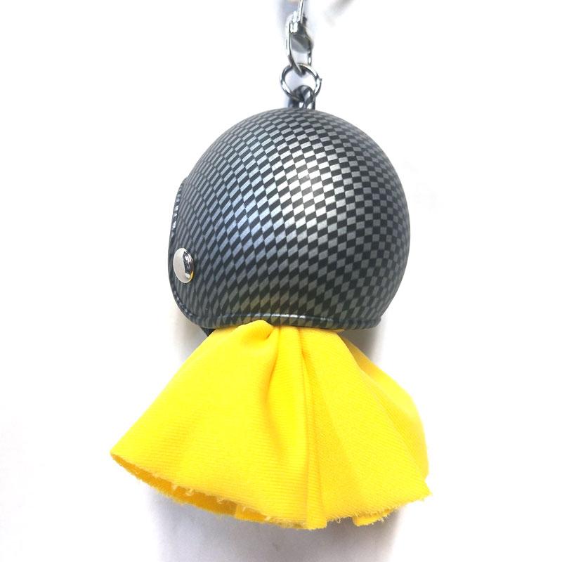 てるぼう＆ヘルメットキーホルダーセット『カーボン』 雨 梅雨