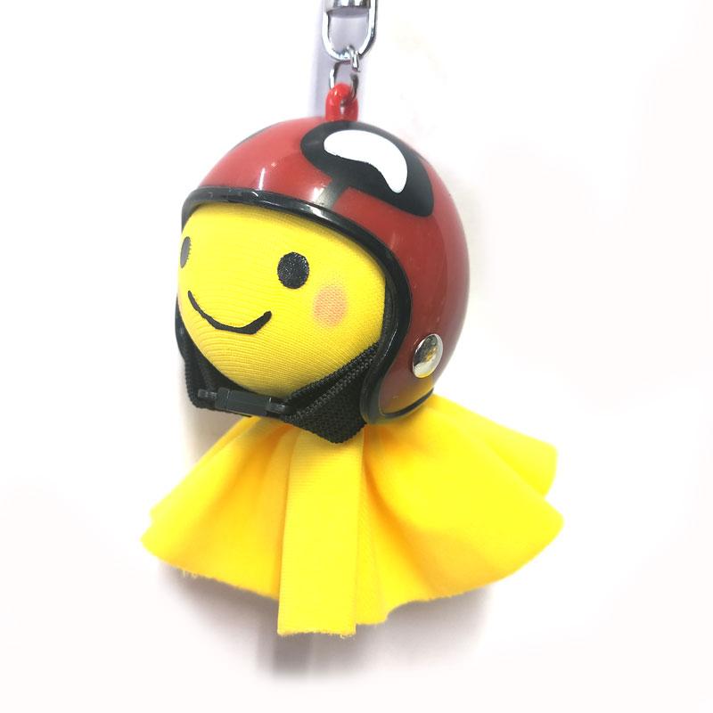 モチーフ  てるてる坊主 てるぼう＆ヘルメットキーホルダーセット『デッド』 雨 梅雨