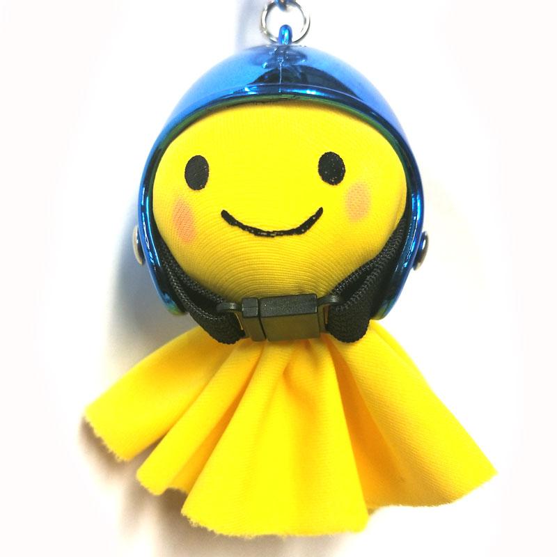 てるてる坊主 てるぼう＆ヘルメットキーホルダーセット『メタリック ブルー