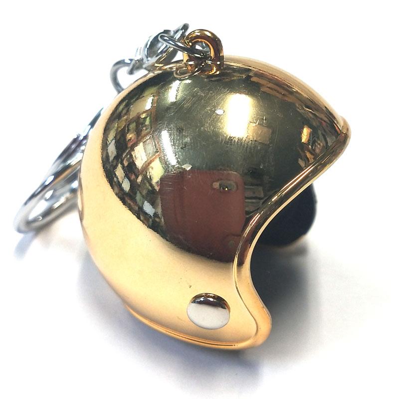 てるてる坊主☆ てるぼう＆ヘルメットキーホルダーセット『ゴールド』 雨 梅雨