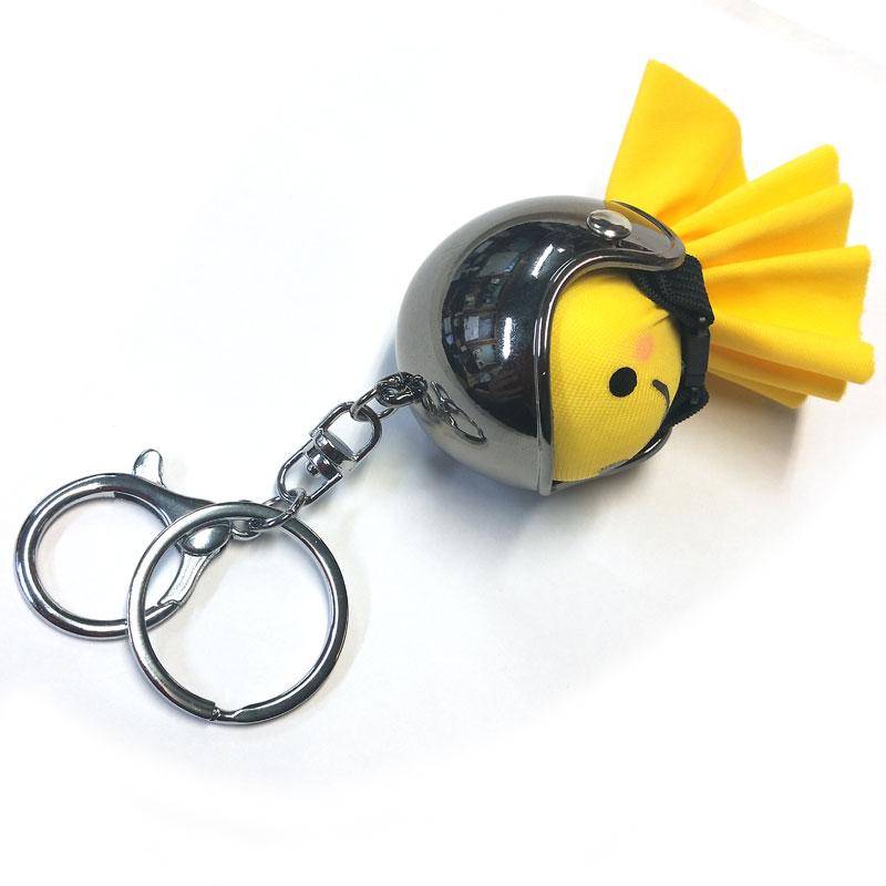 てるぼう＆ヘルメットキーホルダーセット『クローム』 雨 梅雨