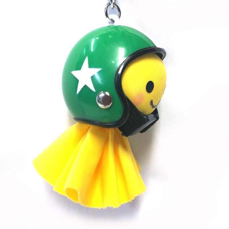 てるぼう＆ヘルメットキーホルダーセット『スター グリーン』 雨 梅雨