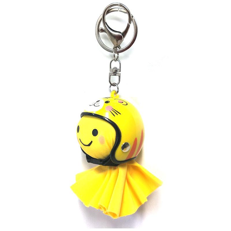 てるてる坊主 しあわせの黄色いてるぼう てるぼう＆ヘルメットキーホルダーセット
