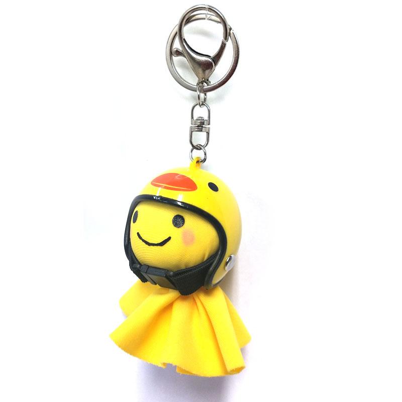 てるぼう＆ヘルメットキーホルダーセット『アヒル』 雨 梅雨