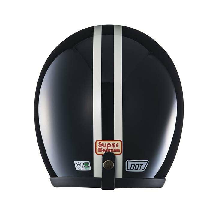 TT & CO.】ジェットヘルメット スーパーマグナム 2ラインズ ブラック