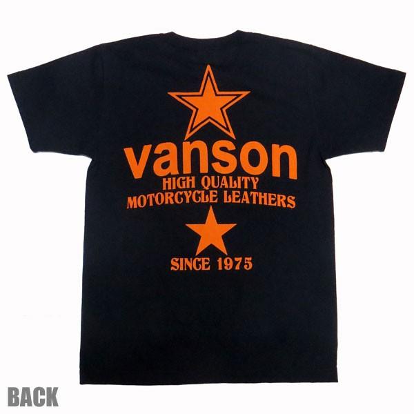 VANSON（バンソン） 半袖Tシャツ「ORANGE STAR」 オレンジスター