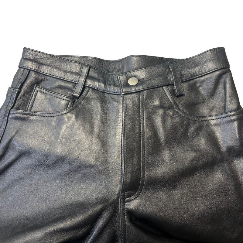 EEZAN 本革パンツ サイズ34 ◎EEZAN レザーパンツ 本革 メンズ サイズ：34 革パンツ ブラック 黒