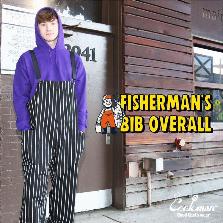 COOKMAN（クックマン） Fisherman's Bib Overall Stripe Black（ユニ