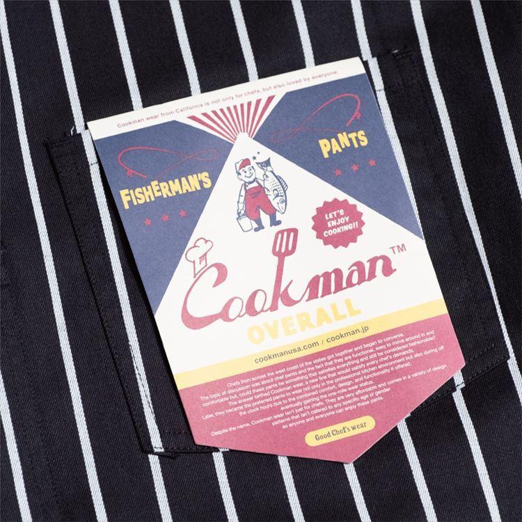 COOKMAN（クックマン） Fisherman's Bib Overall Stripe Black（ユニ