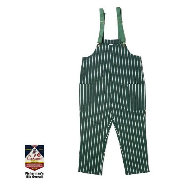 パンツ Fisherman's Bib Overall Stripe DarkGreen COOKMAN（クックマン） Fisherman's Bib Overall Dark Green（ユニ