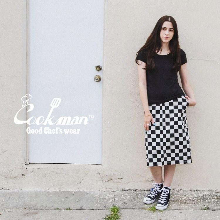 COOKMAN クックマン Baker's Skirt Checker Black ベイカーズ スカート チェッカーブラック 231-11861｜motobluezkobe｜06