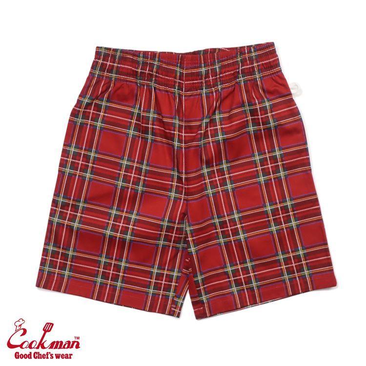 COOKMAN クックマン Chef Pants Short Tartan Red シェフパンツ ショート タータンチェック レッド ハーフ
