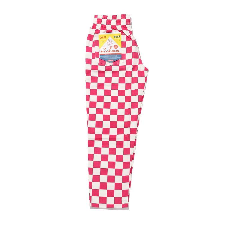 COOKMAN/クックマン Long Chef Pants シェフパンツ「Checker Pink」（ユニセックス）チェッカー ピンク