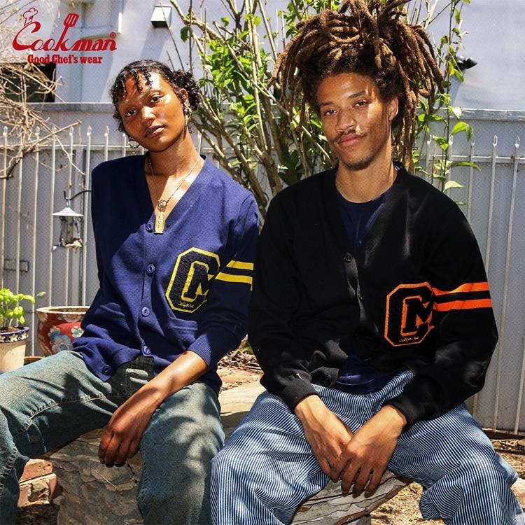 COOKMAN COOKMAN/クックマン Knitted Cardigan Letterman Black