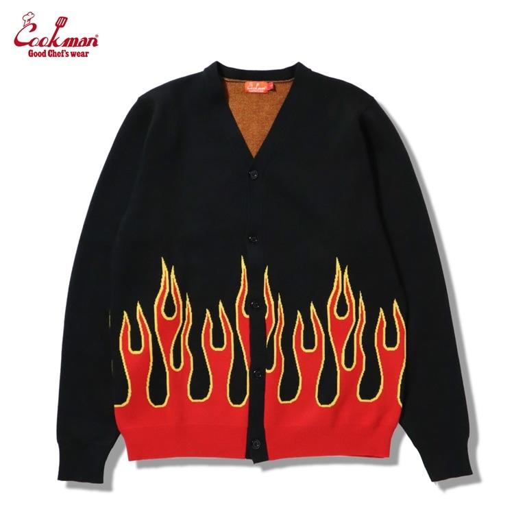COOKMAN（クックマン） カーディガン Knitted Cardigan 「Flame Black 