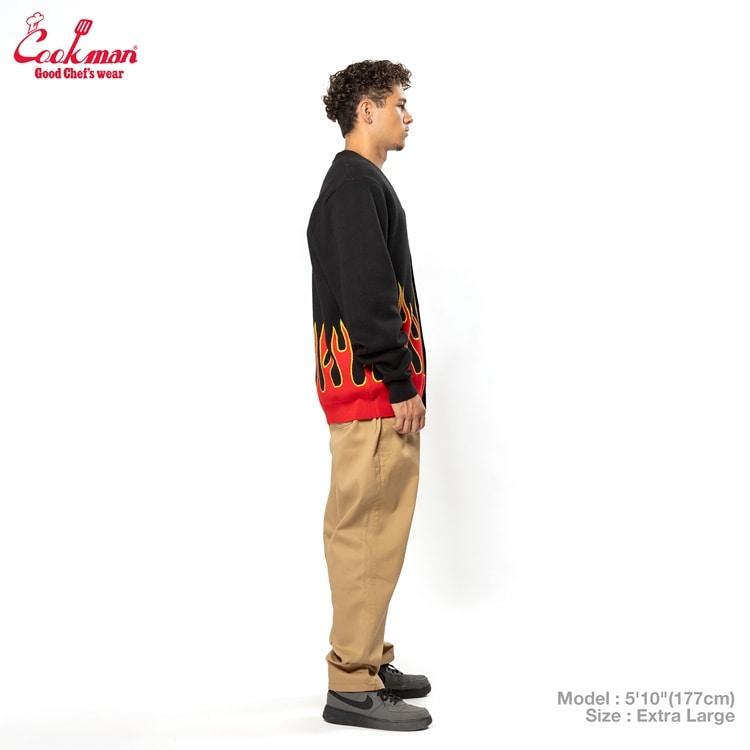 COOKMAN（クックマン） カーディガン Knitted Cardigan 「Flame Black 