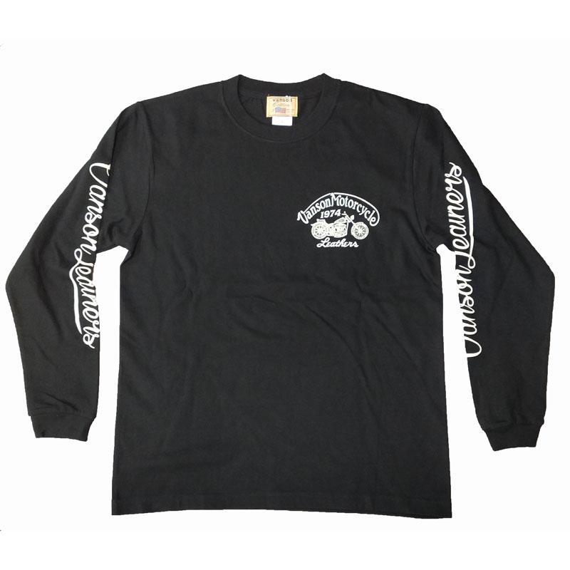 vanson ベンソンのロングスリーブ VANSON バンソン 長袖Tシャツ「MOTORCYCLE 74」モーター