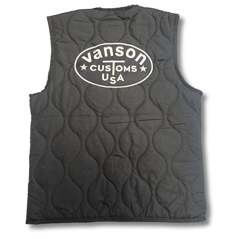 VANSON（バンソン） キルティングベスト QUILTING VEST ブラック｜4