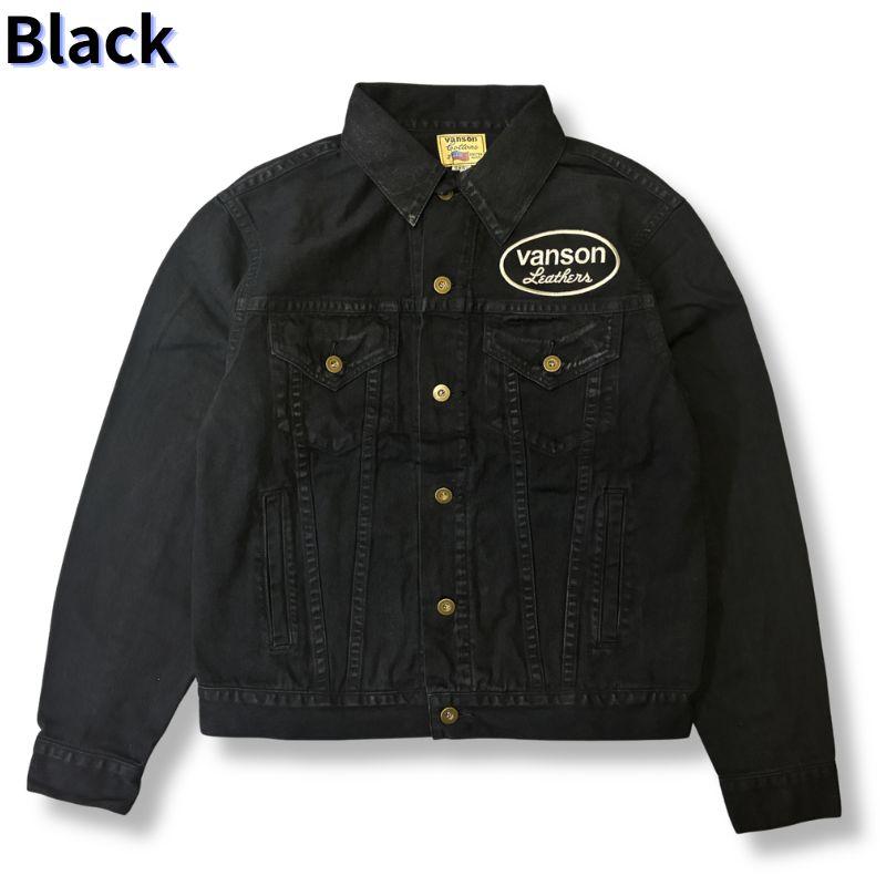 vanson 黒 レザージャケット　トラッカージャケット j101 38 金子 VANSON（バンソン） VANSON LEATHERS CUST TRACKER JACKET カスタム
