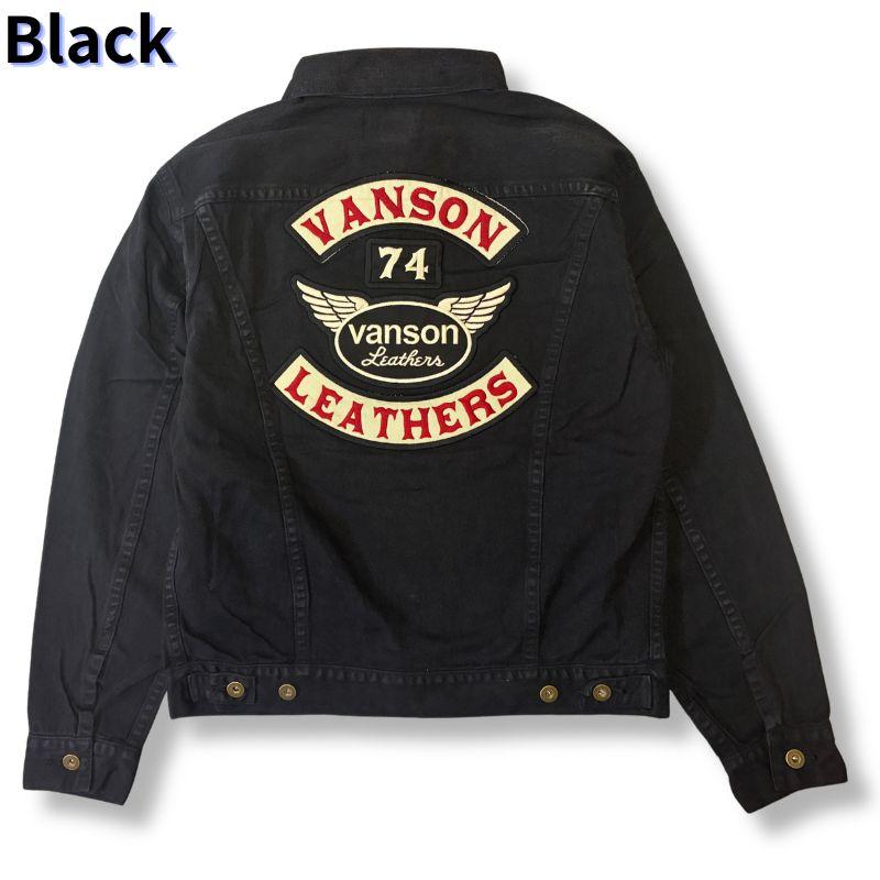 vanson 黒 レザージャケット　トラッカージャケット j101 38 金子 VANSON（バンソン） VANSON LEATHERS CUST TRACKER JACKET カスタム