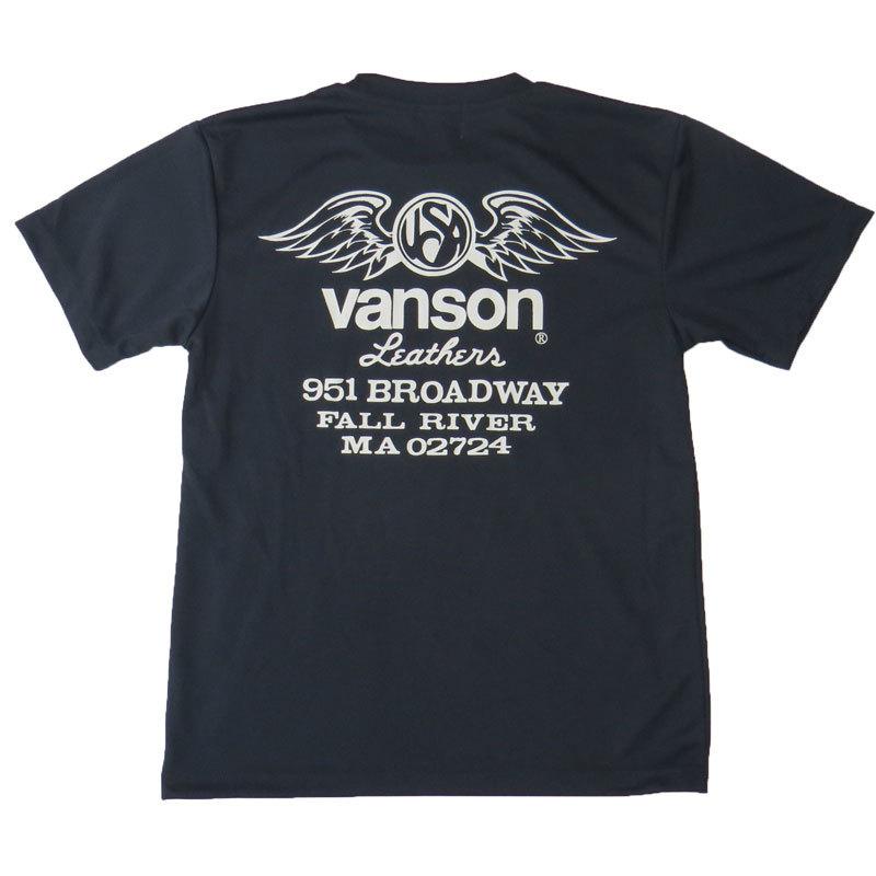 VANSON（バンソン） ドライTシャツ「USA Wings」USAウィング 吸汗速乾 