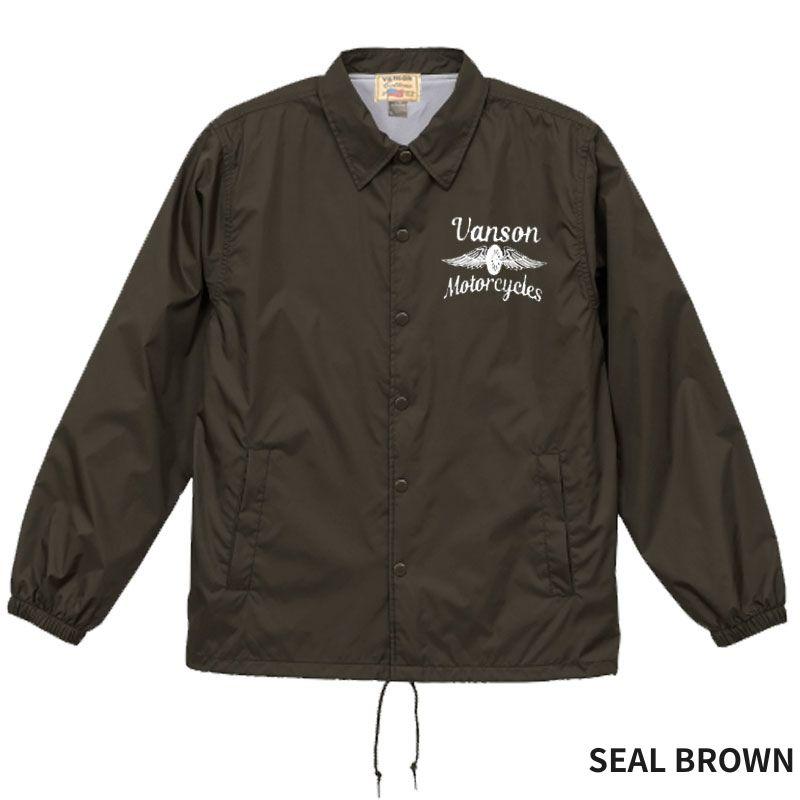 VANSON モトブルーズ別注 コーチジャケット 「WHEEL & WING」｜2カラー