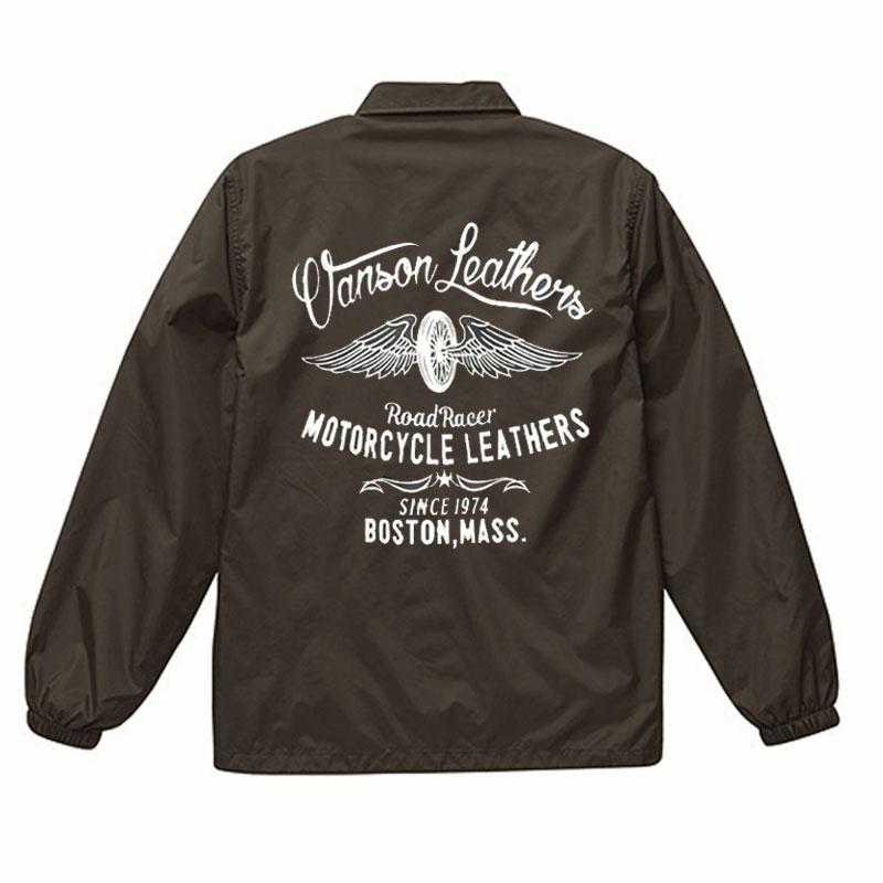 VANSON モトブルーズ別注 コーチジャケット 「WHEEL & WING」｜2カラー