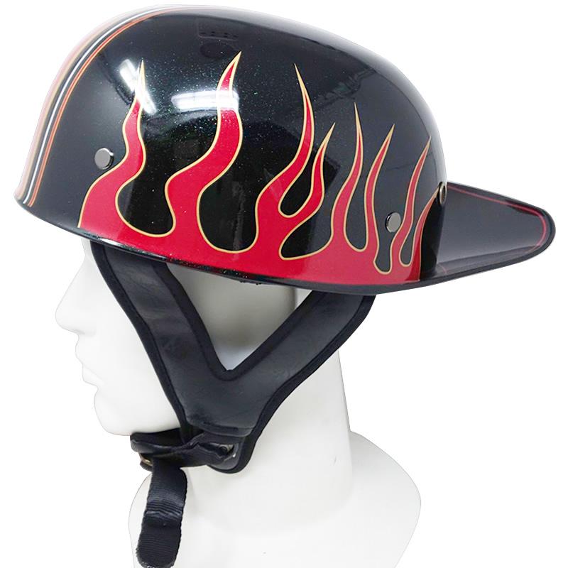 ベースボールキャップスタイル ハーフヘルメット 装飾用 ブラック