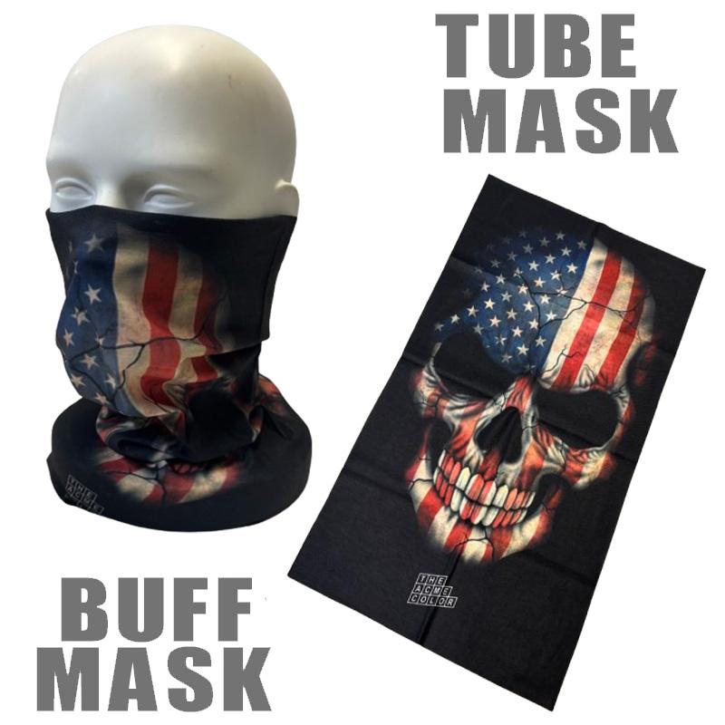 【メール便送料無料】ストレッチ素材チューブマスク『USA SKULL』BUFF-USASKULL バフマスク BUFF MASK バイク ...
