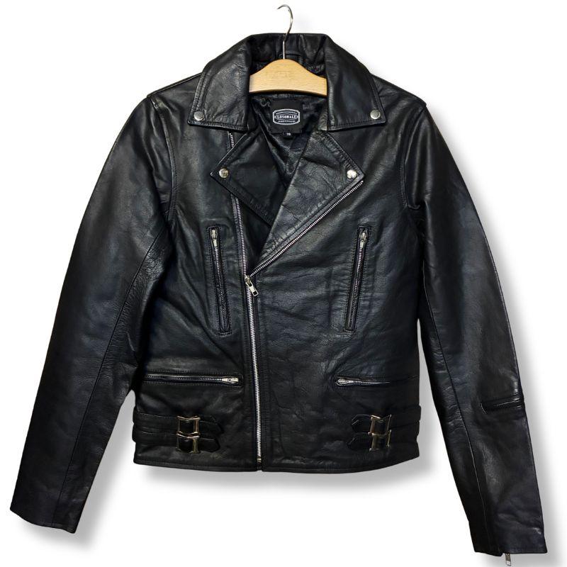 バッファローレザー ライダースジャケット 水牛革 ｜ブラック｜UK