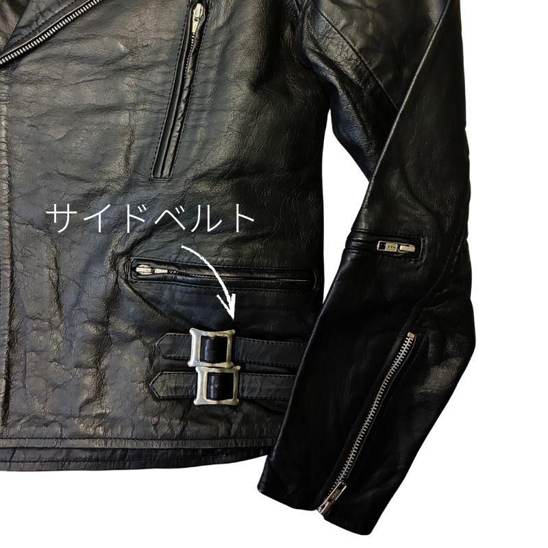 バッファローレザー ライダースジャケット 水牛革 ｜ブラック｜UK
