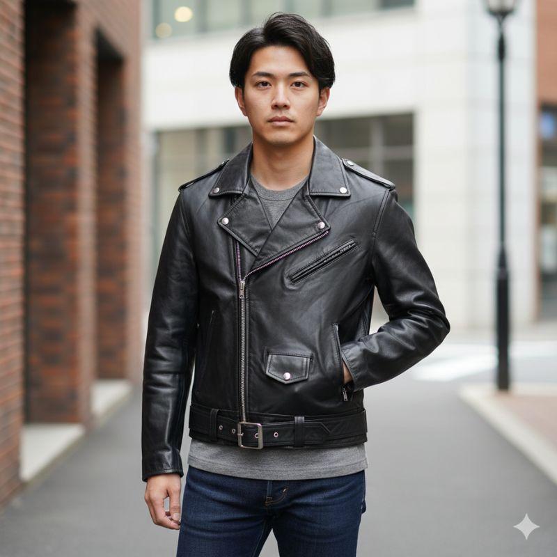 専用　48 フリーダム 水牛革 バッファロー ダブル ライダース ロンジャン 専用 48 フリーダム 水牛革 バッファロー ダブル ライダース